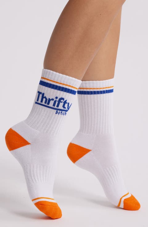Thrifty Bitch Crew Socks