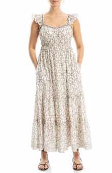 Sweetheart Neck Ruffle Strap Tiered Maxi Dress