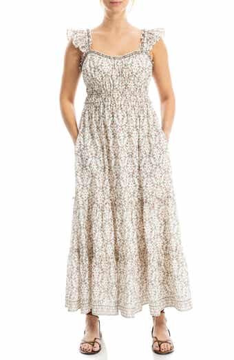 Sweetheart Neck Ruffle Strap Tiered Maxi Dress