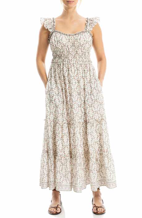 Sweetheart Neck Ruffle Strap Tiered Maxi Dress