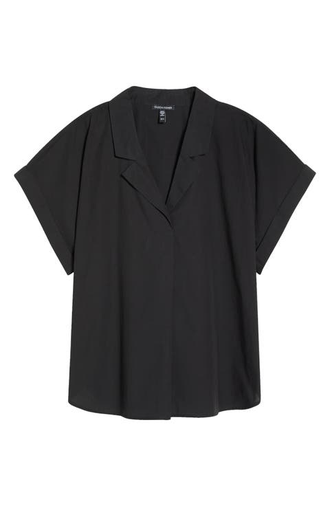 Notch Collar Organic Cotton Top (Plus)