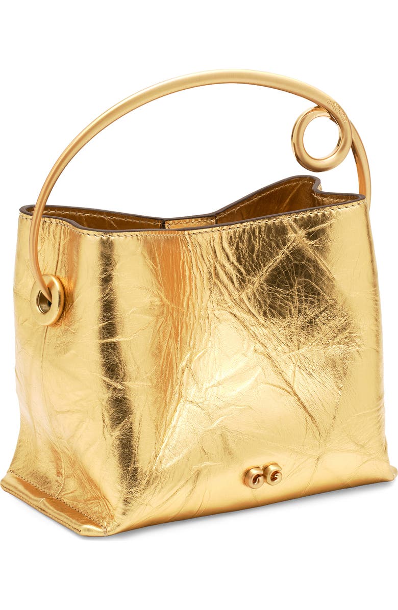 Cult Gaia Lalli Metallic Leather Top Handle Bag, Alternate, color,