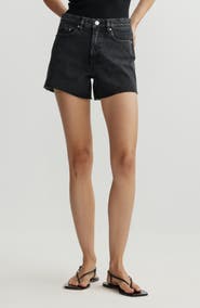DL1961 Zoie Raw Hem High Waist Relaxed Denim Shorts