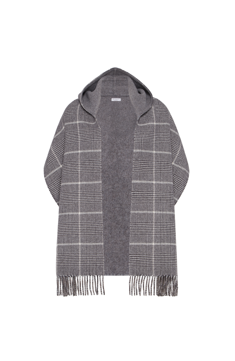 Brunello Cucinelli Prince of Wales scarf, Main, color, Brown