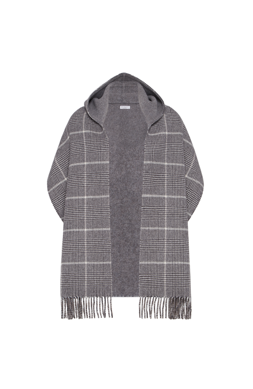 Brunello Cucinelli Prince Of Wales Scarf In Neutral