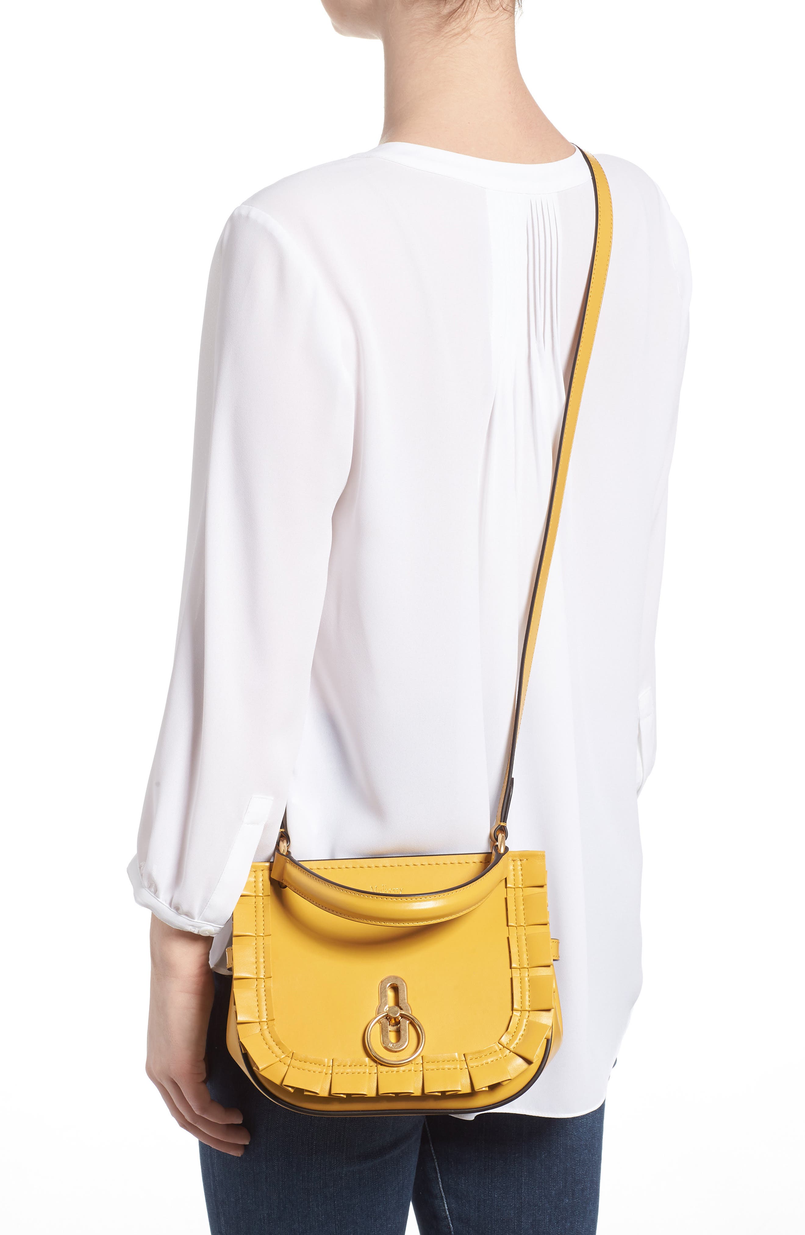 Mini Amberley Leather Crossbody Bag, Alternate, color, EARTH YELLOW