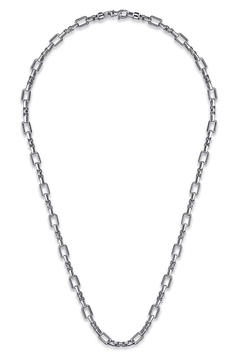 Men's Contemporary Sterling Silver Chain Necklace, Alternate, color, STERLING SILVER