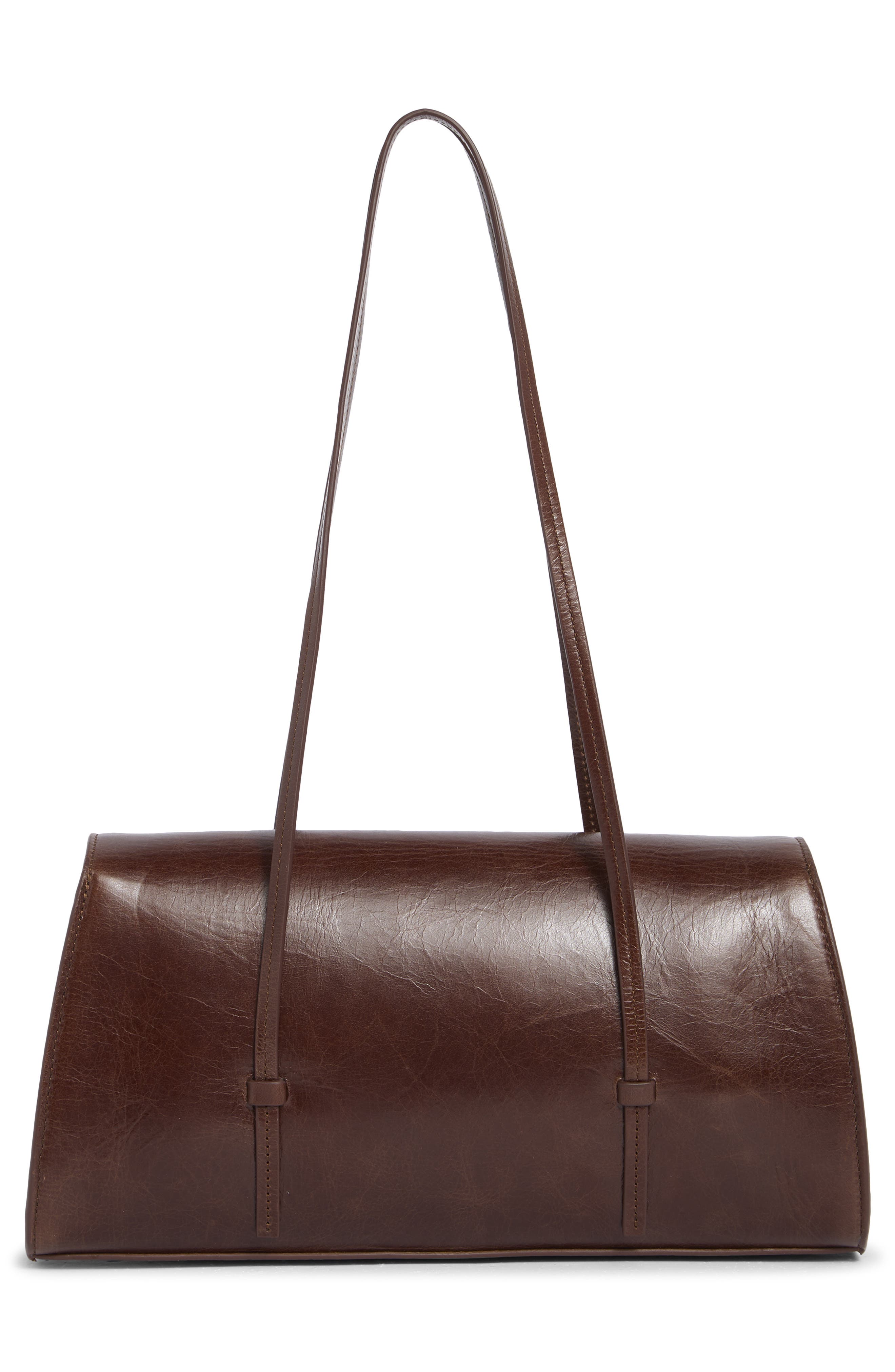 Elena Leather Shoulder Bag, Alternate, color, CHESTNUT LEATHER