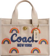 COACH Embroidered Rainbow Cotton Canvas Cargo Tote