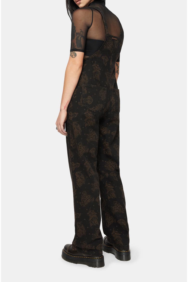 Hexborn Baba Yaga Denim Dungarees, Alternate, color, Black