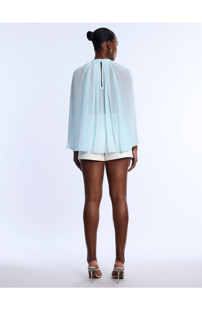 BCBGMAXAZRIA Pleated Sheer Blouse, Alternate, color, Seafoam