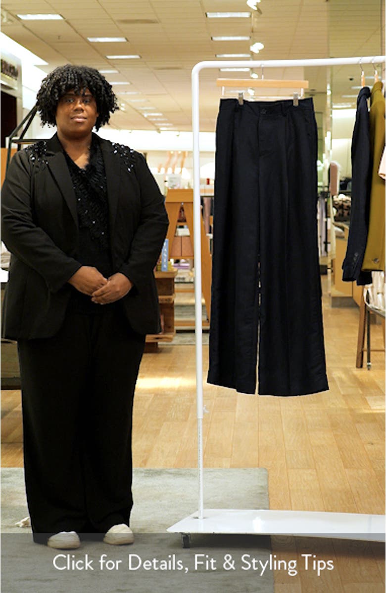 Wide Leg Linen Blend Pants, sales video thumbnail