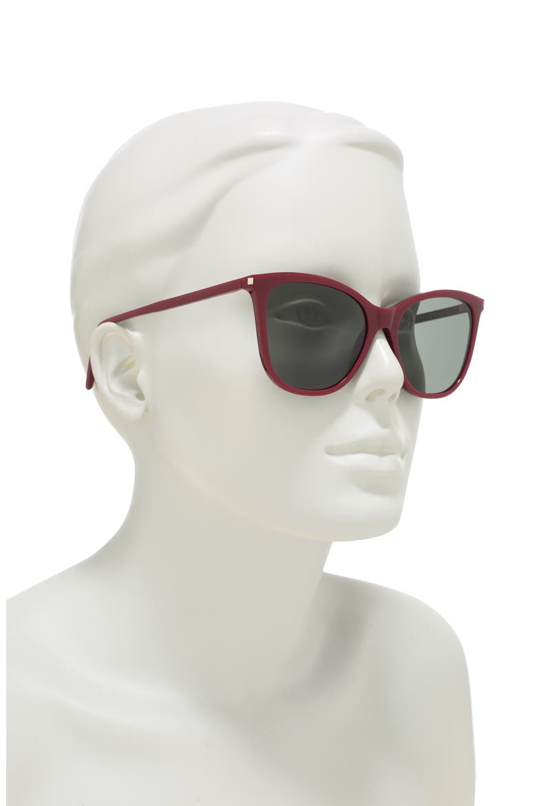 55mm Cat Eye Sunglasses, Alternate, color, BURGUNDY GREY/GRY