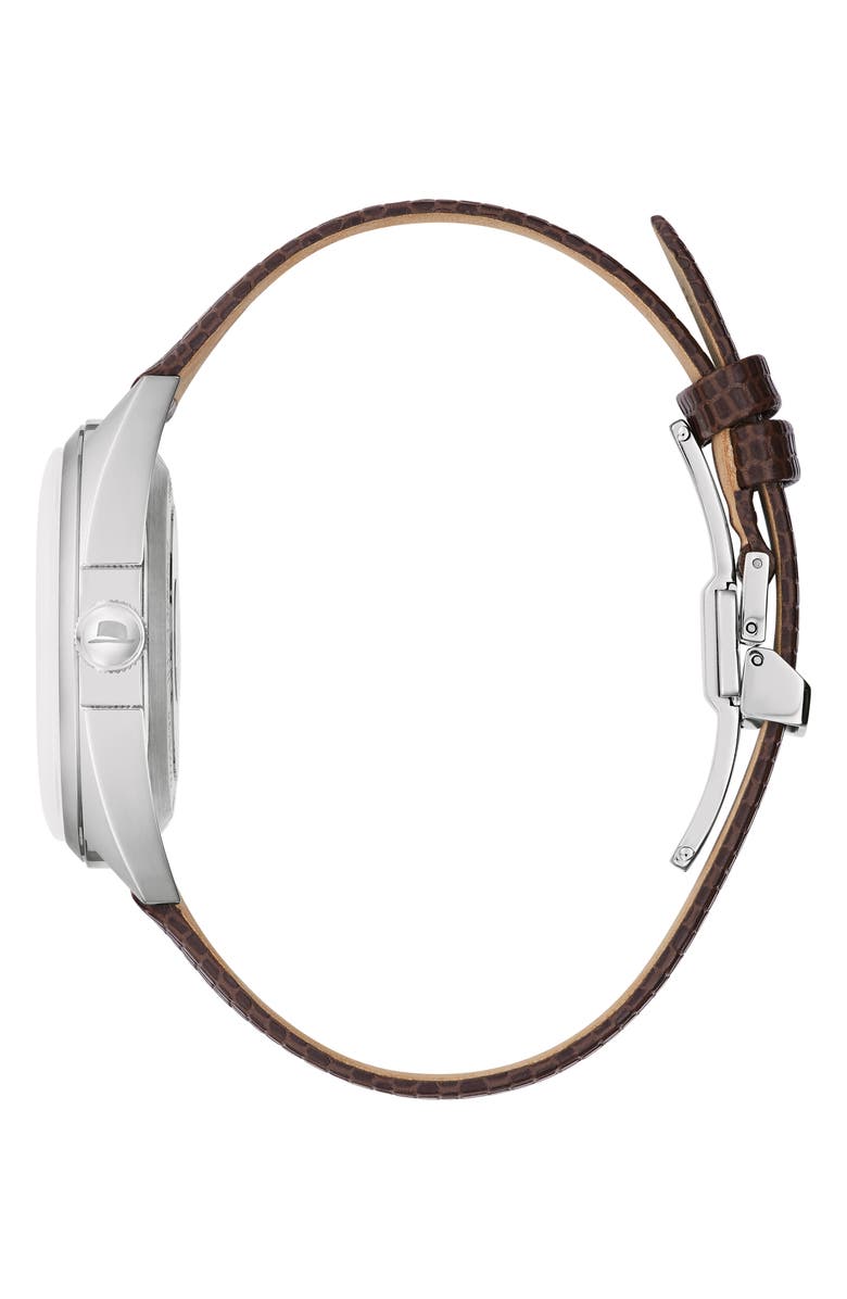 BULOVA Frank Sinatra Fly Me to the Moon Leather Strap Watch, 39mm, Alternate, color, 