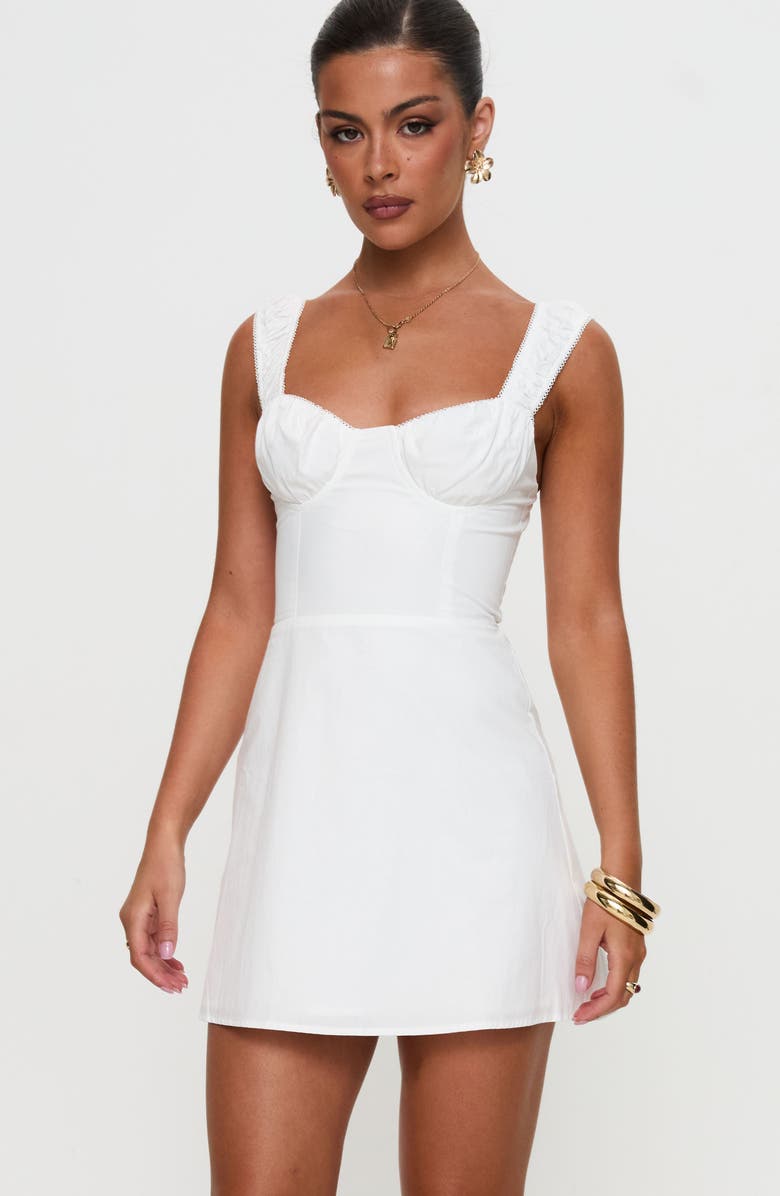 Princess Polly Faubert Minidress, Alternate, color, White