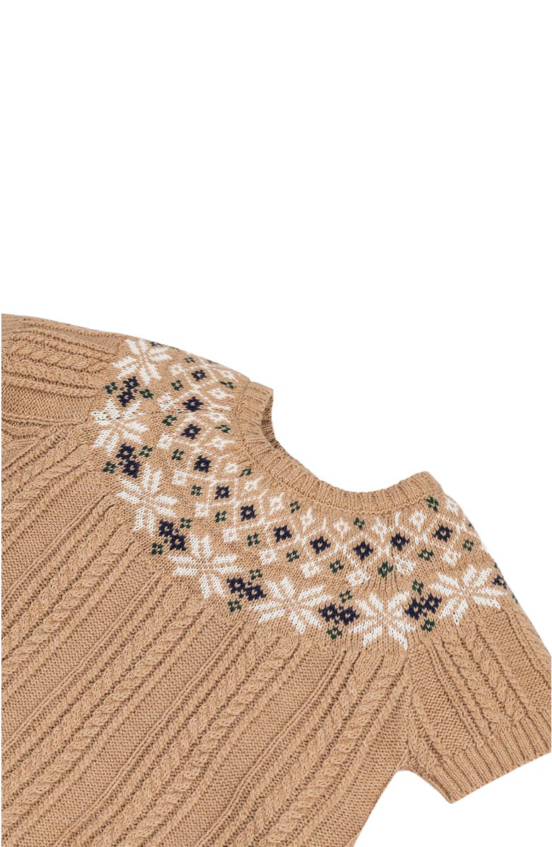 Hope & Henry Baby Girls' Organic Fair Isle Cable Sweater Dress, Infant, Alternate, color, 