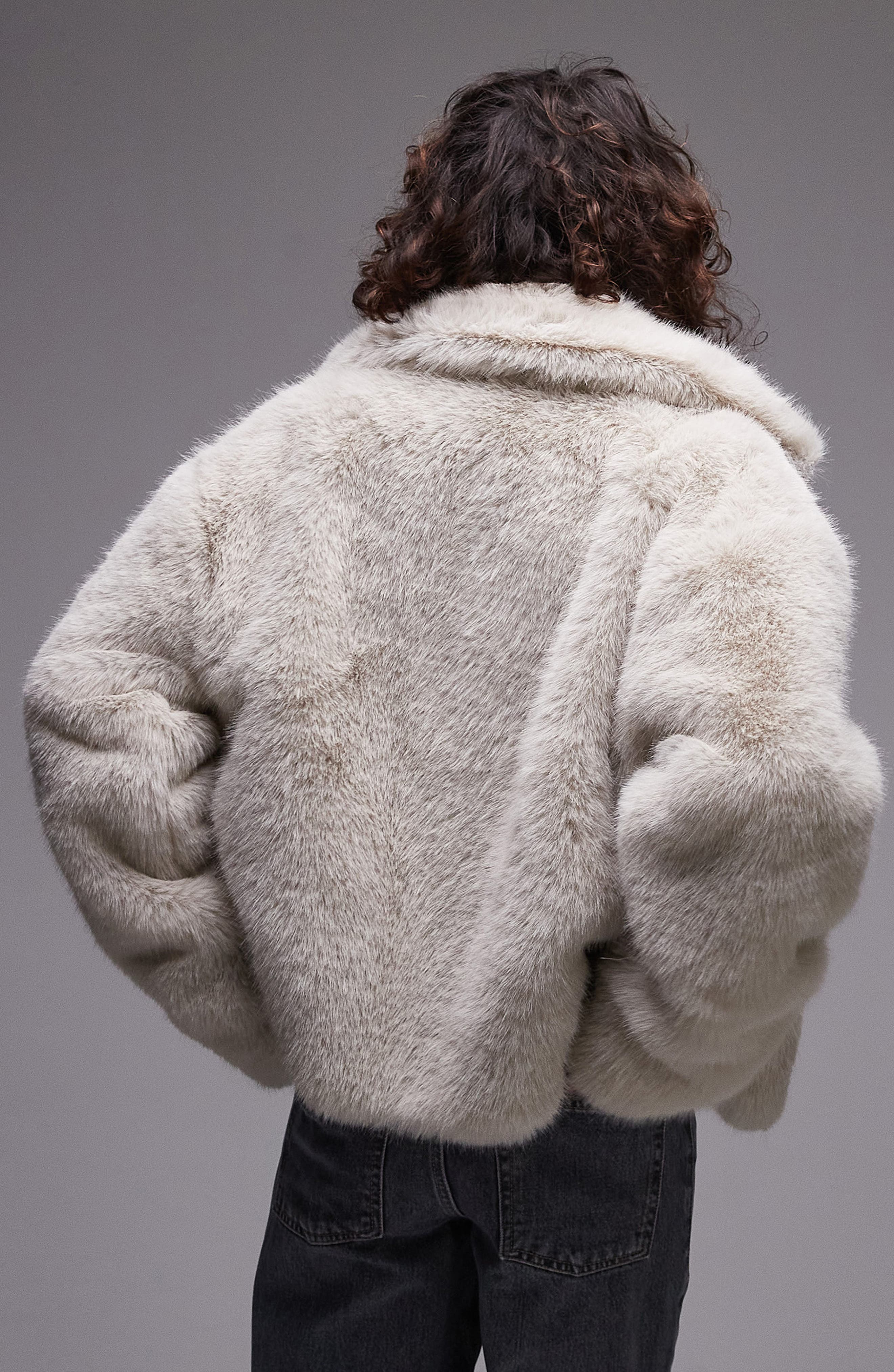 Zip Front Faux Fur Coat - image 2