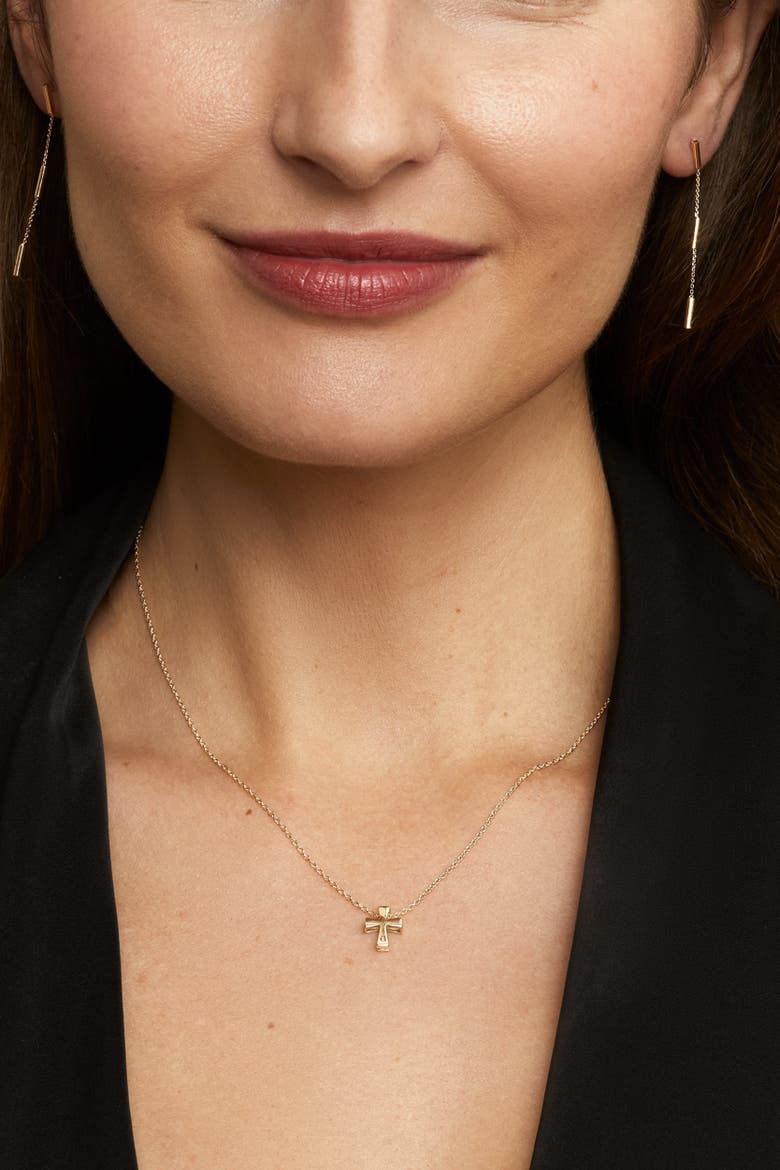 14K Gold Crossed Paths Pendant Necklace, Alternate, color, Yellow Gold