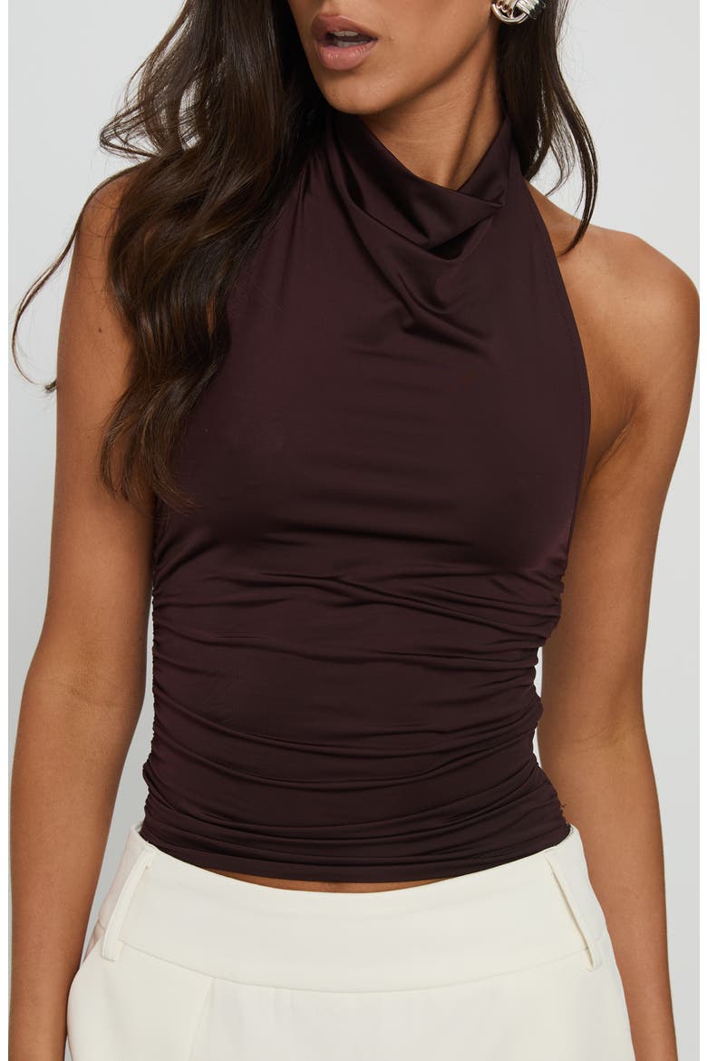 Giggle Halter Top, Alternate, color, CHOCOLATE