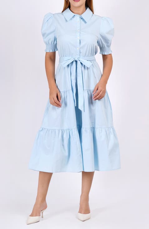 Octavia Puff Sleeve Shirt Dress
