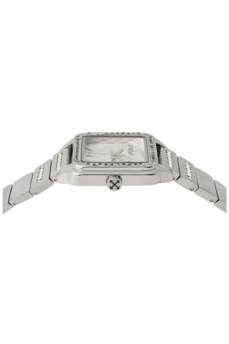 After Hours Crystal Bracelet Watch, 26.5mm x 33mm, Alternate, color, STAINLESS STEEL
