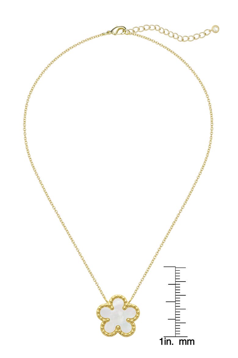 MOP FLOWER NECKLACE, Alternate, color, GOLD