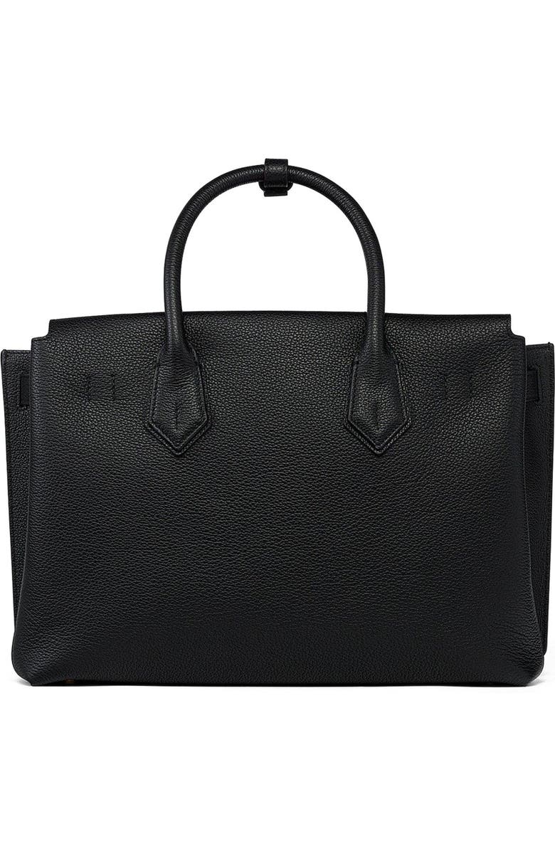 MCM Medium Milla Tote in Spanish Embossed Leather, Alternate, color, Black