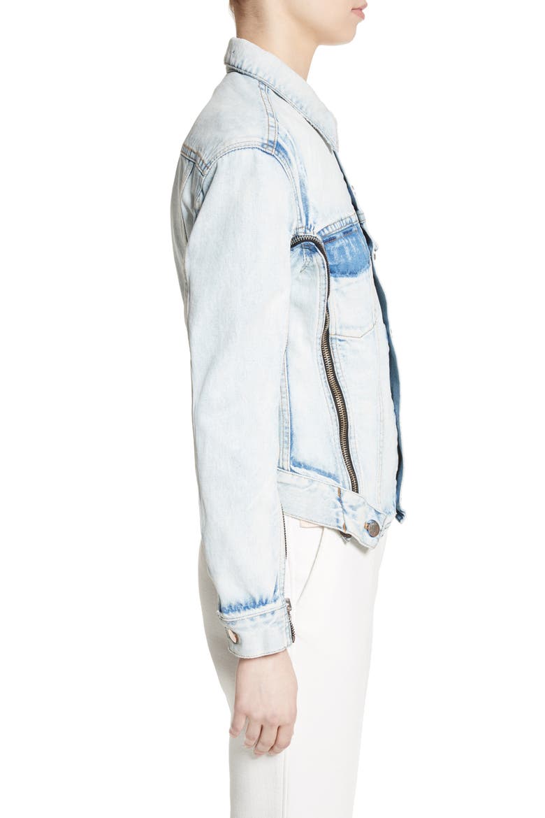 Zipper Detail Denim Jacket, Alternate, color, INDIGO