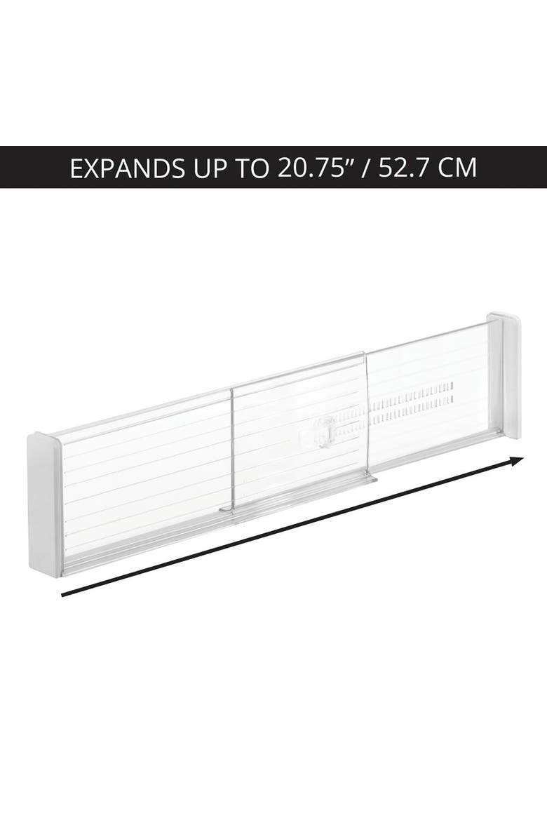 iDesign Plastic Adjustable Deep Drawer Dividers - Set of 8 - Clear, Alternate, color, Clear