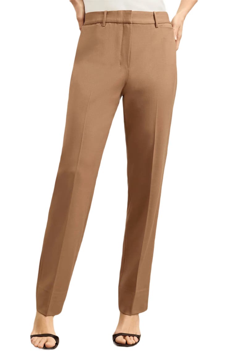 Smith Italian Wool Twill Straight Trouser, Main, color, Saddle