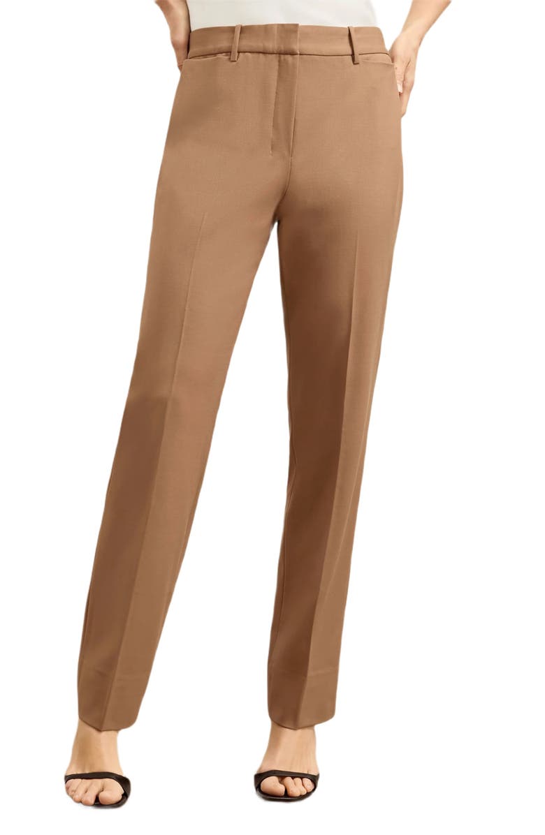 M.M.LaFleur Smith Italian Wool Twill Straight Trouser, Main, color, Saddle