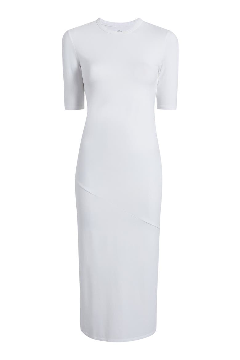 ELBOW SLEEVE DRESS, Alternate, color, WHITE