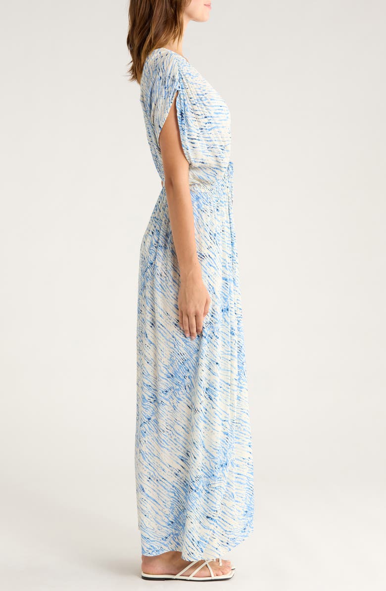 Elan Wrap Maxi Cover-Up Dress, Alternate, color, Blue Sahara