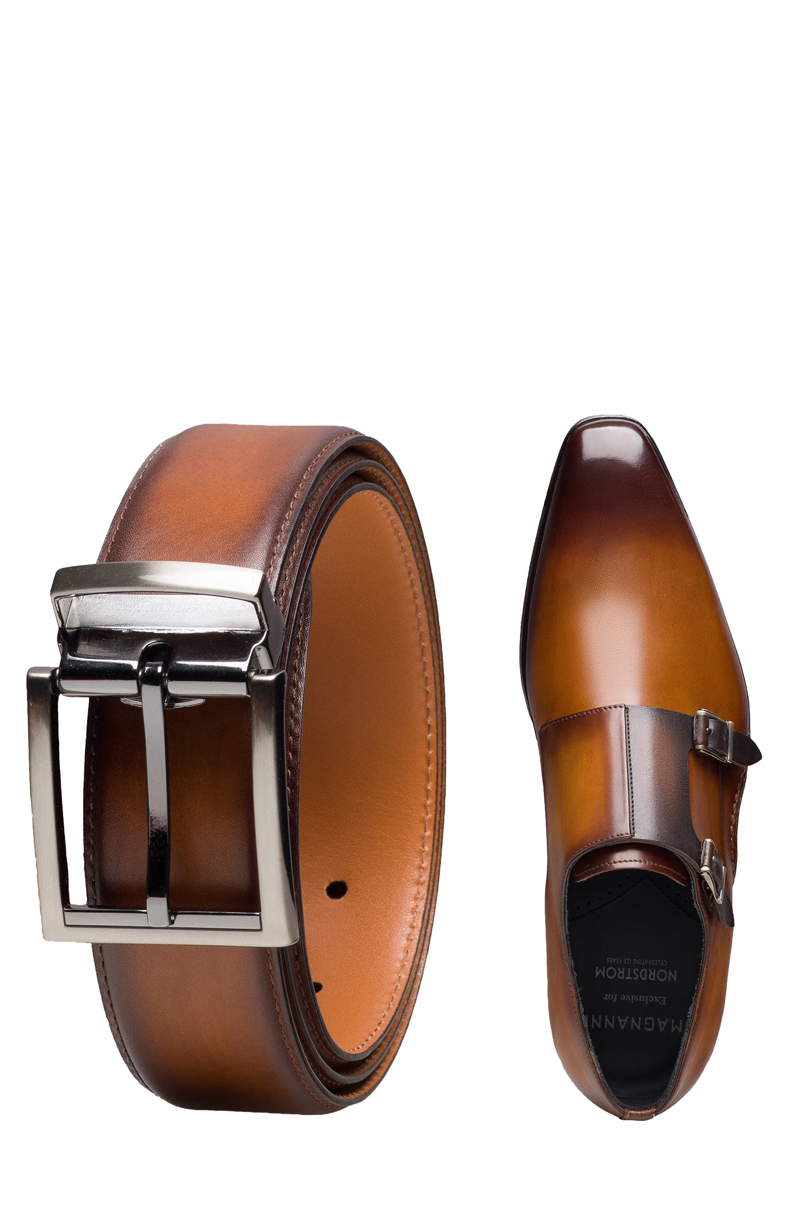 Lloyd 1901 Double Monk Strap Shoe, Alternate, color, CUERO/ BROWN