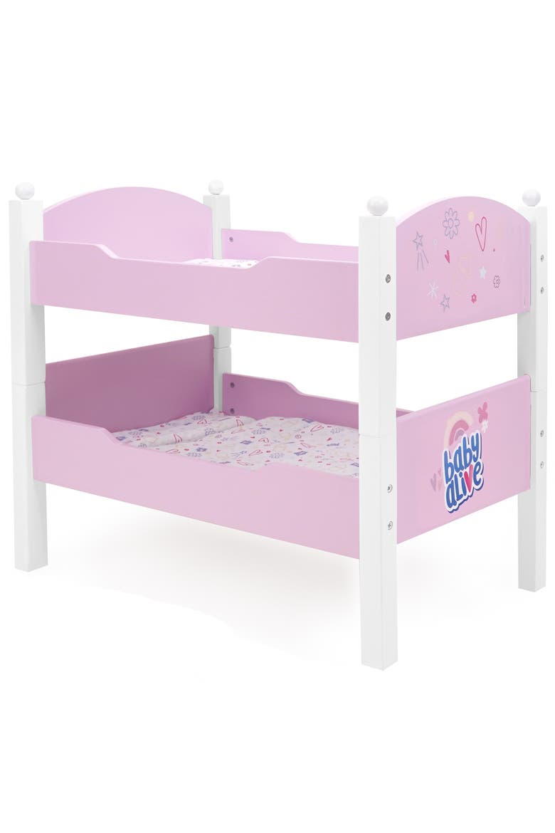 Baby Alive Wooden Doll Bunk Bed, Main, color, Multicolored
