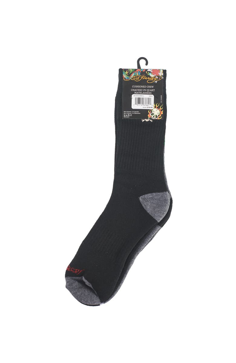 Ed Hardy 360 Print Full Cushion Crew Sock 3-Pack, Alternate, color, 