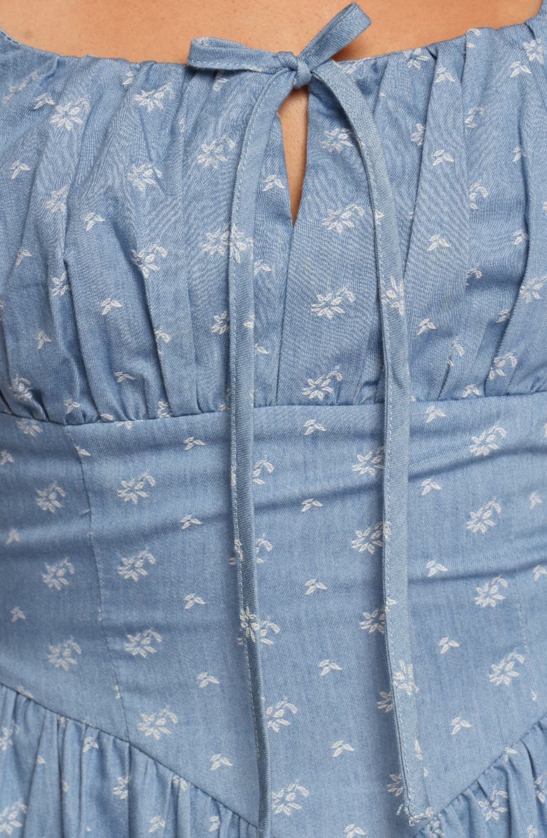 Petal & Pup Shelton Embroidered Cotton Mini Sundress, Alternate, color, Floral Denim