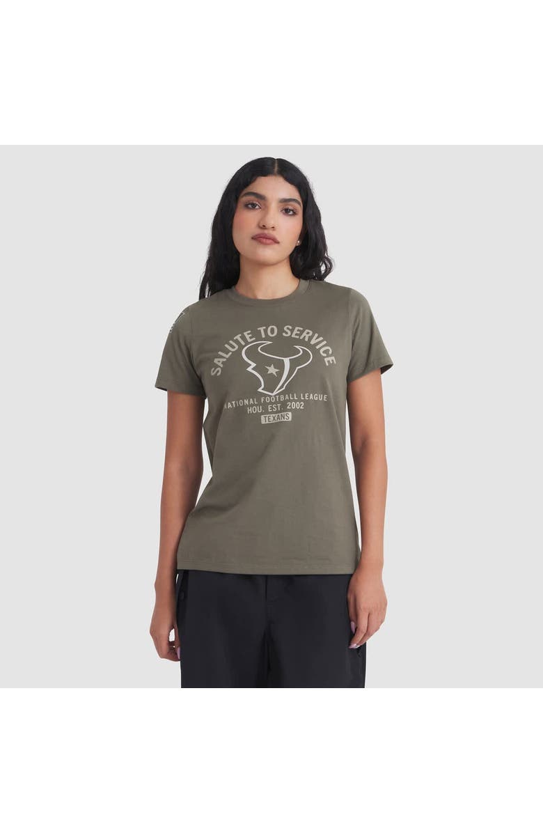 Nike Women's Nike Olive Houston Texans 2025 Salute to Service Sideline T-Shirt, Main, color, Olive