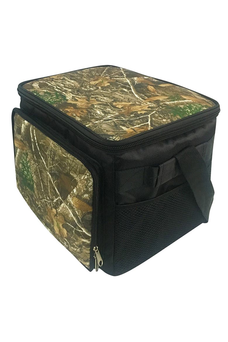 24 Can Insulated Cooer Bag with Hard Liner in Camo, Alternate, color, Green