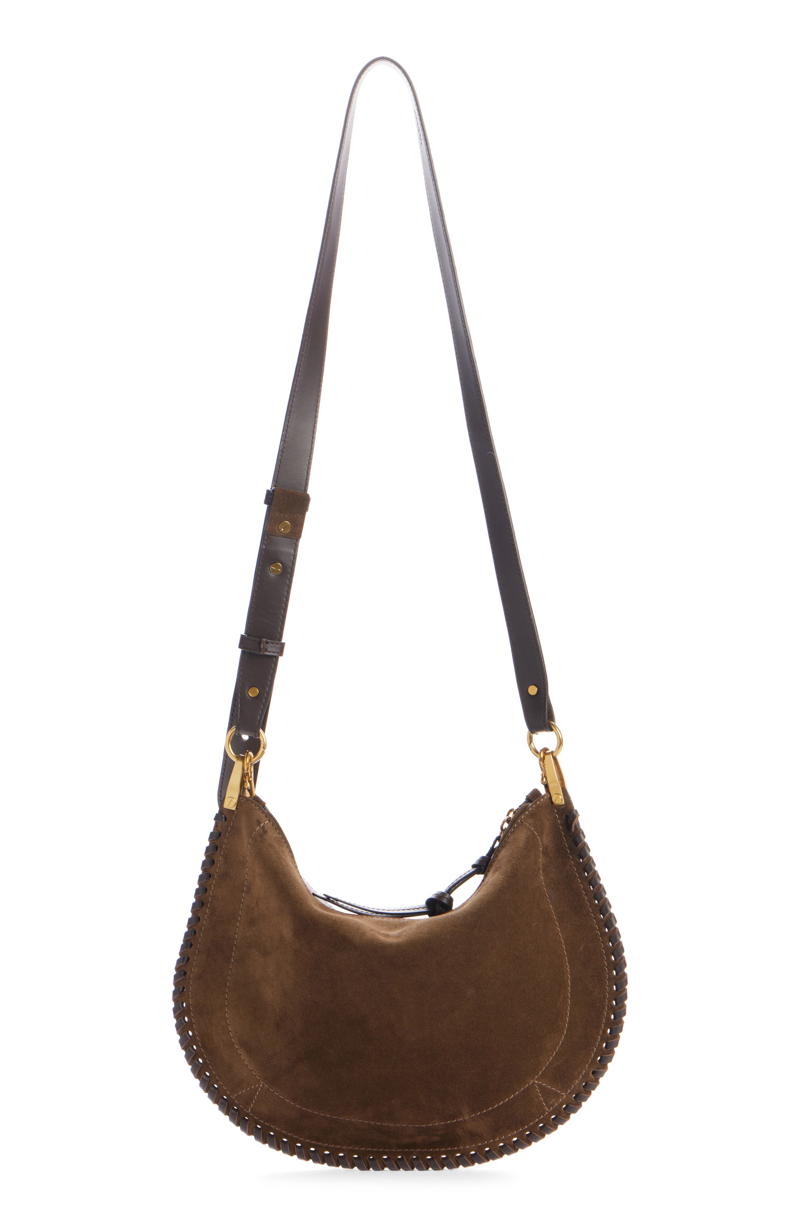 Isabel Marant Oskan Soft Zipped Shoulder Bag, Alternate, color, Bronze