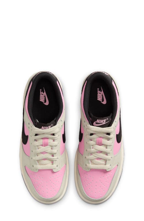 Nike Kids' Dunk Low Basketball Sneaker In Pink Rise/black/light Brown