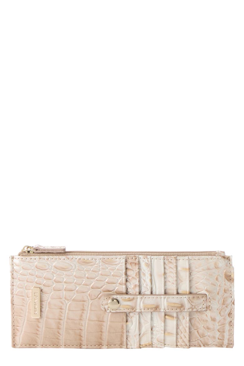 Croc Embossed Leather Credit Card Wallet, Main, color, CONTOUR