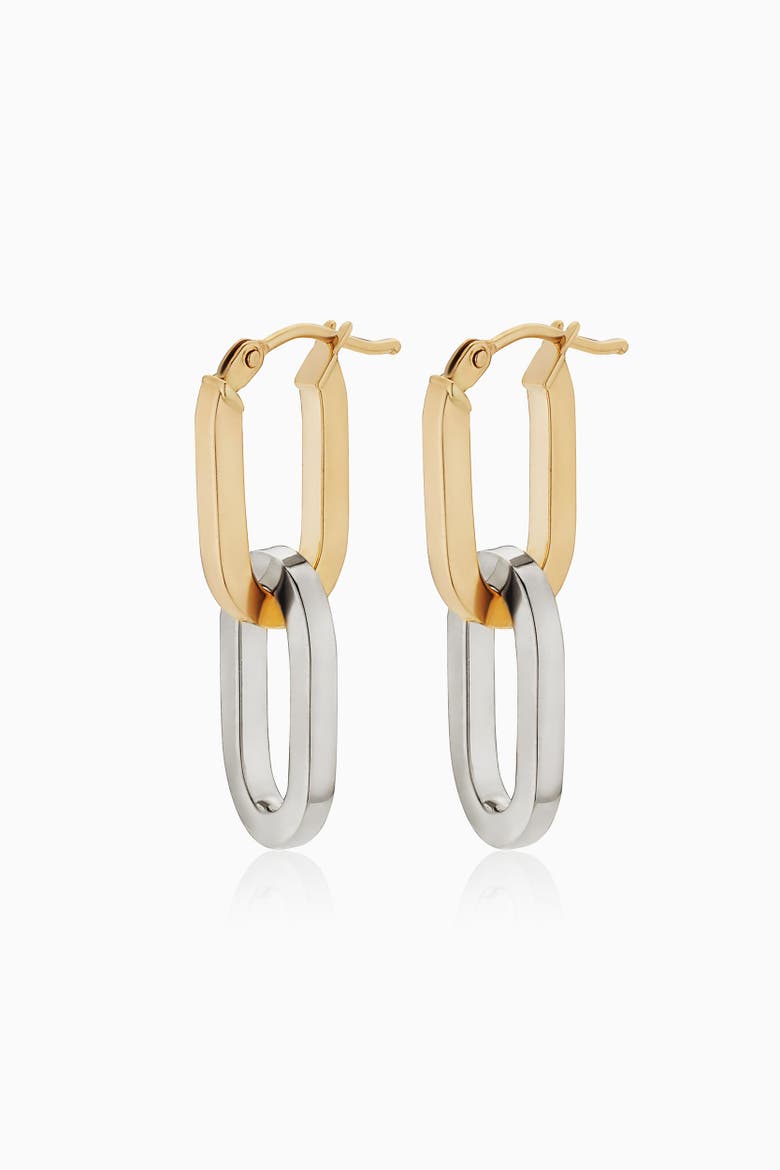 14K Gold Shift Drop Earrings, Main, color, Two-Tone Gold