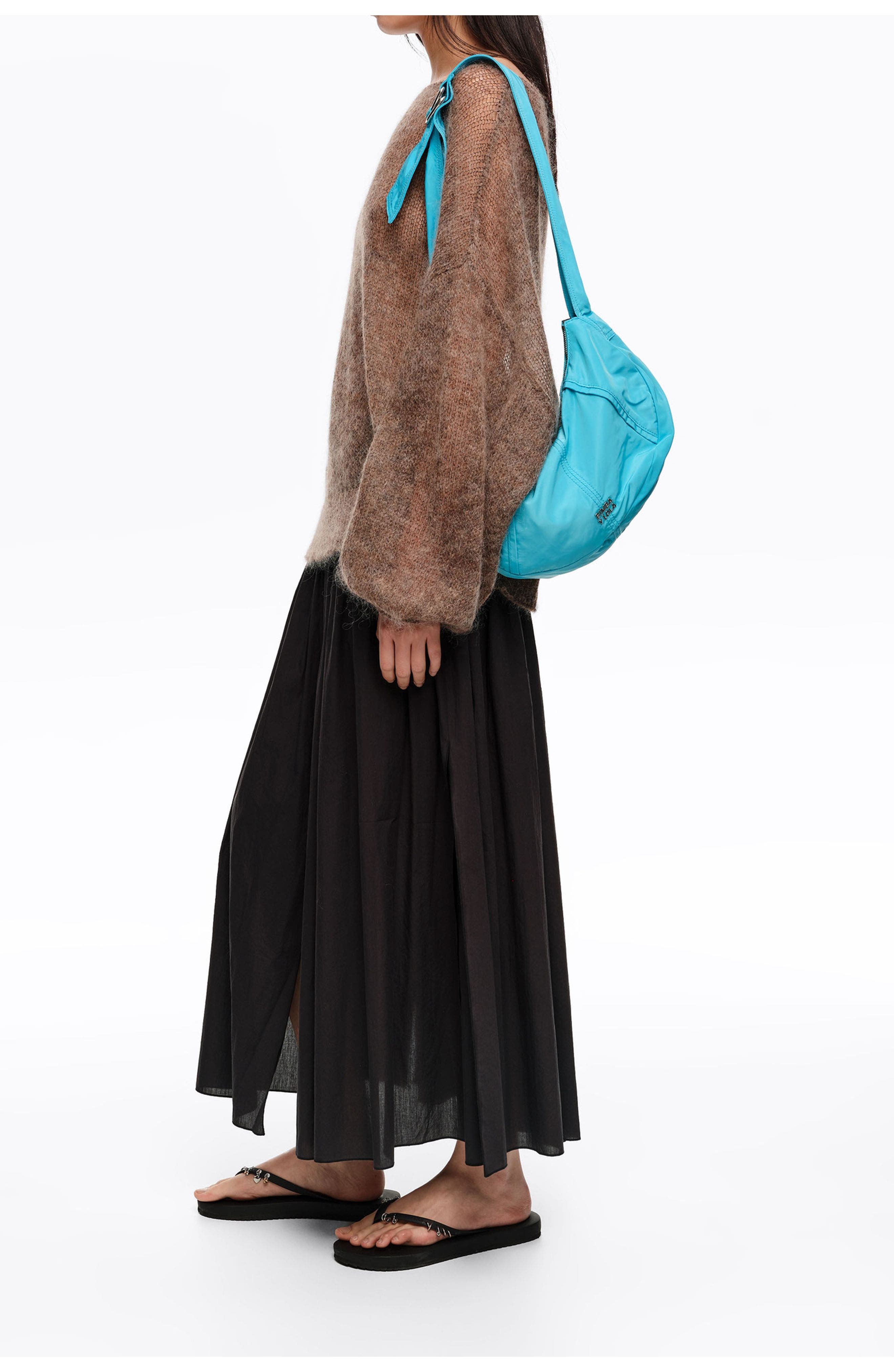 Bimba y Lola Medium Moon Bag, Alternate, color, Blue