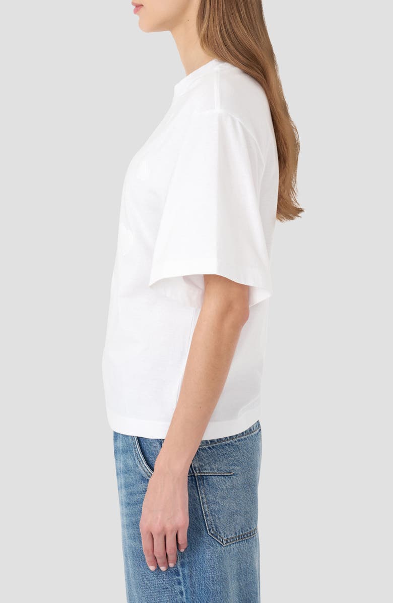 RM Rebecca Minkoff Embossed Heart T-Shirt, Alternate, color, White Solid