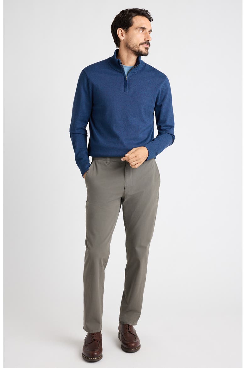 Cotton & Cashmere Quarter Zip Sweater, Alternate, color, MULTI BLUE FEEDER STRIPE