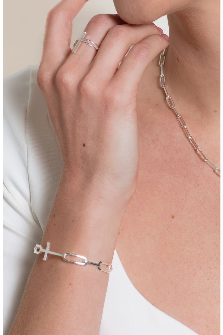Chain Breaker Bangle, Alternate, color, Sterling Silver