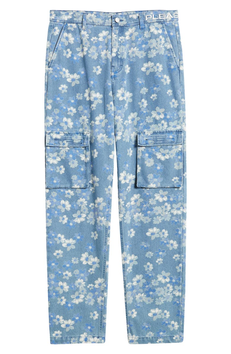 PLEASURES Garden Floral Denim Cargo Pants, Alternate, color,
