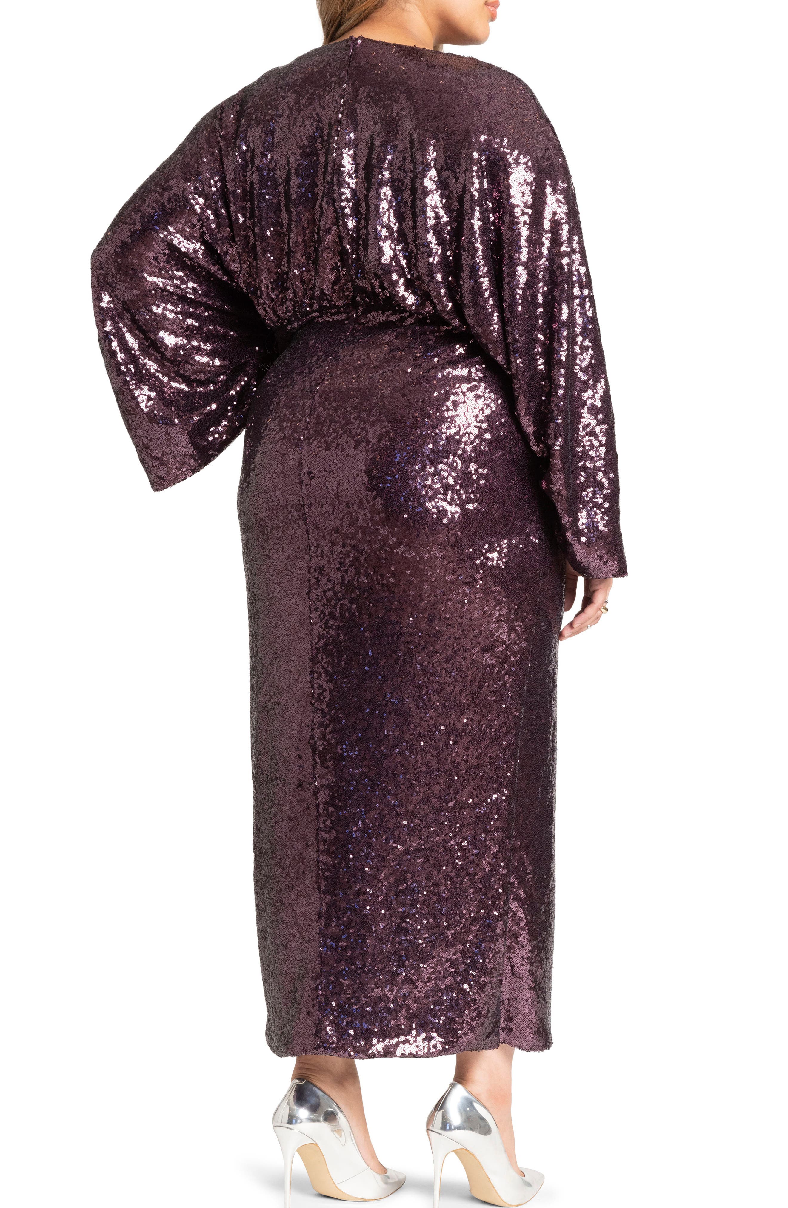 geometric sequin dolman sleeve midi dress Geometric Sequin Dolman Sleeve Midi Dress