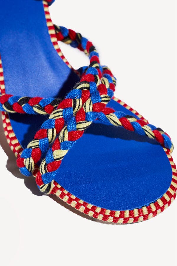 Amambaih Isabela Strappy Cotton Sandals, Alternate, color, Miro